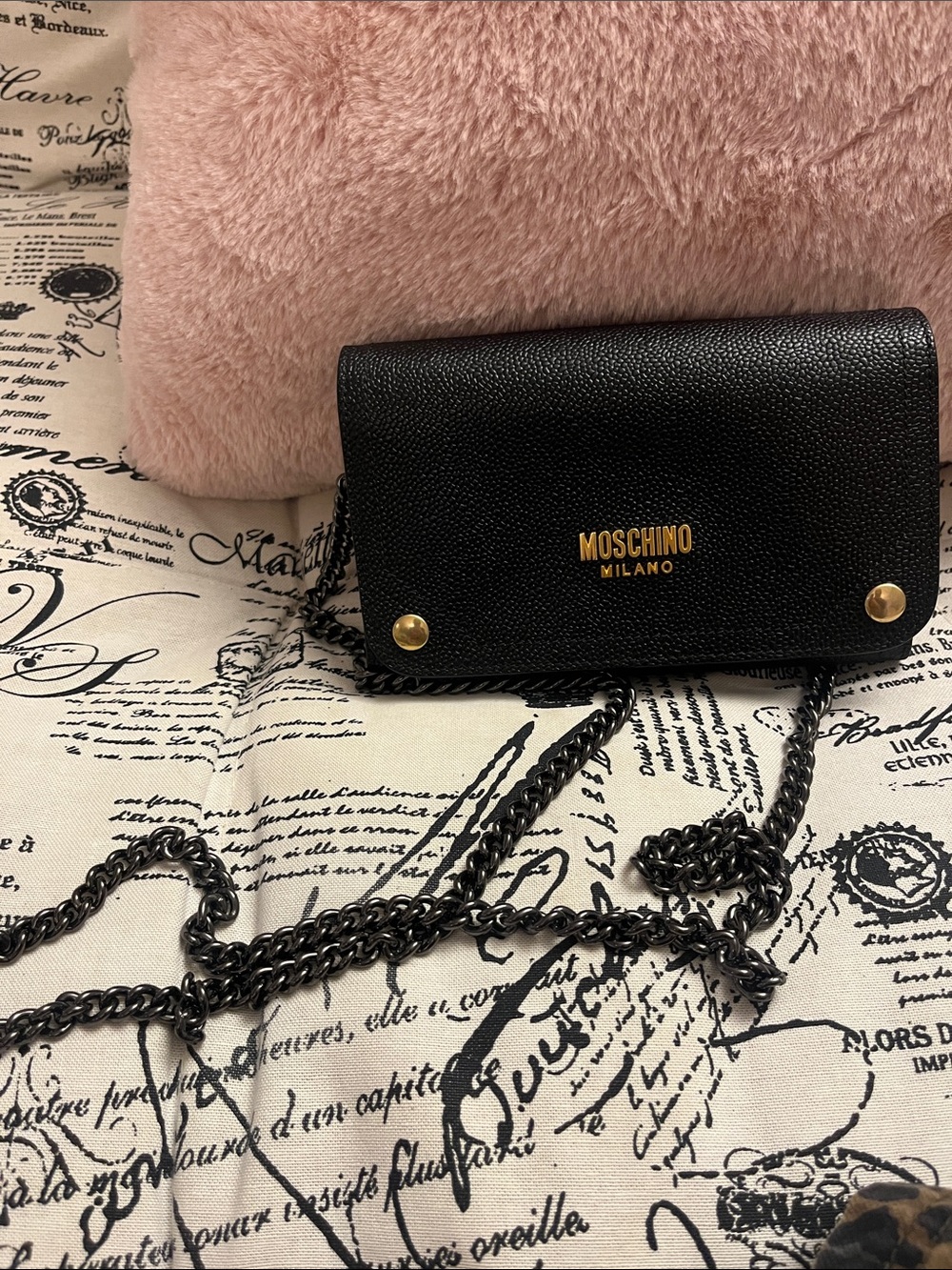 Moschino Milano Black wallet on chain